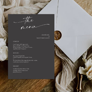 Menu Casamento de Script de Caligrafia Moderna BLAIRE