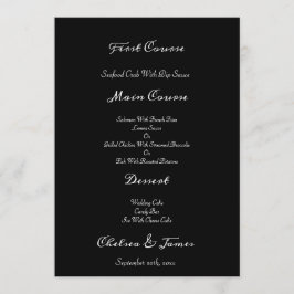 Menu Casamento de Script de Foto Elegante Negra