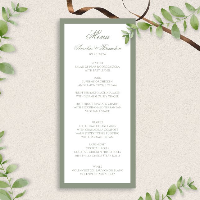 Menu Casamento de Script de Fronteira Verde de Sage Clá (Criador carregado)