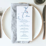 Menu Casamento de Script de Marinho Elegante do Mapa de<br><div class="desc">Estes menus do Maine são perfeitos para uma variedade de ocasiões, desde a sua recepção de casamento Maine, janto de ensaio, festa de noivado para janto formal. Este cardápio de casamento é a ajustado perfeita para o seu casamento de destino em York, Maine. Quer vocês se casem no Hotel ViewPoint,...</div>