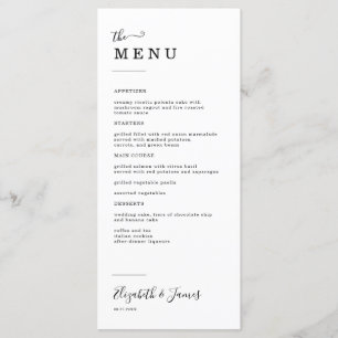 Menu Casamento de Script Elegante Simples