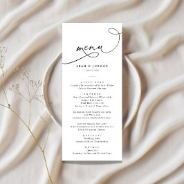 Menu Casamento de Script Elegante Simples