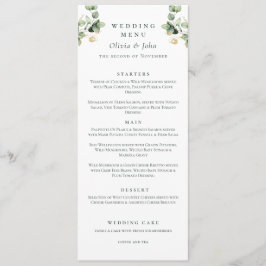 Menu Casamento de Script Eucalyptus Elegante