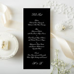 Menu Casamento de Script Formal Preto e Branco Premium<br><div class="desc">Este Design é parte de uma coleção _______________________ este modelo de design é totalmente editável e personalizável pelo cliente - clique em personalizar outro botão se quiser mover, adicionar, eliminar ou fazer alterações significativas ao design ___________________________ Perguntas sobre DESIGN ou necessidade de mais designs ou opções, entre em contato comigo...</div>