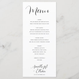 Menu Casamento de Script Moderno Elegante