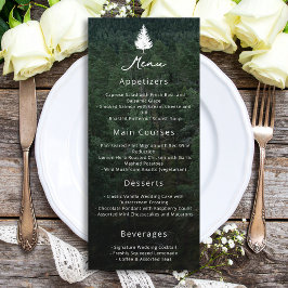 Menu Casamento de Silhouette Fir Tree da Floresta Russa
