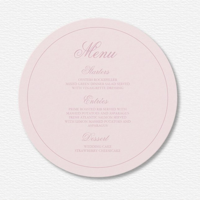 Menu Casamento de Stripes Rosa Elegante (Criador carregado)