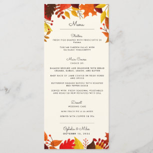 Menu Casamento de Sucursais de outono