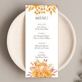 Menu Casamento de Terraços Florais De Laranja Arrojada