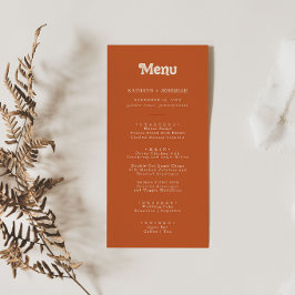 Menu Casamento de Terracota Simples Formal