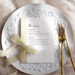 Menu Casamento de Tipografia Mínima Elegante