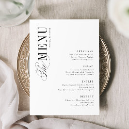 Menu Casamento de Tipografia Simples Elegante e Atempor
