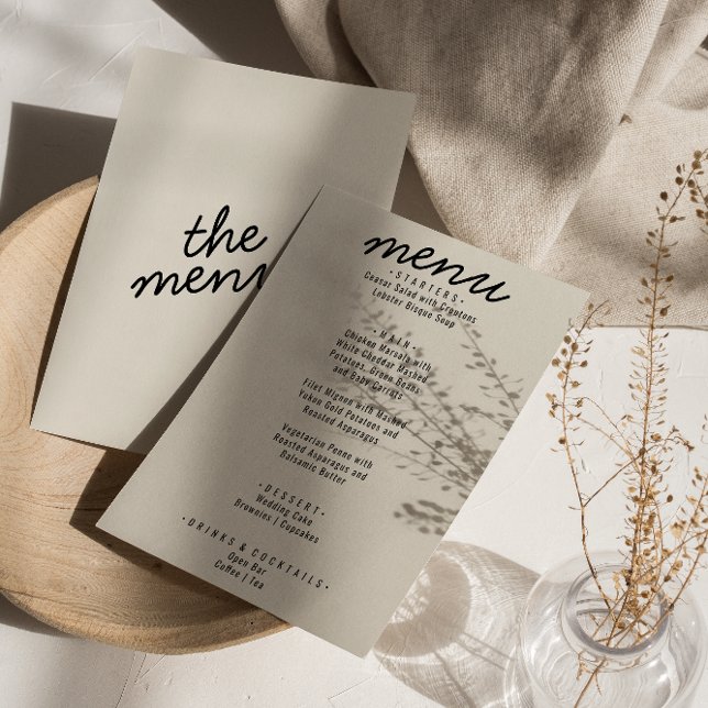Menu Casamento de Trendy Moderno com Creme Negra (Criador carregado)