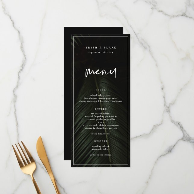 Menu Casamento de Tropics Moody (Frente/Verso In Situ)