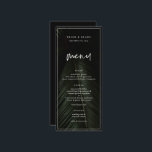 Menu Casamento de Tropics Moody<br><div class="desc">Tropics Moody,  cardápio de casamento. Fotografia das folhas escuras da palma.</div>
