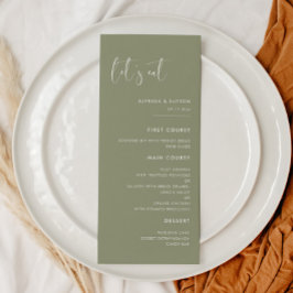 Menu Casamento de Vamos verde Elegante e moderno Sage