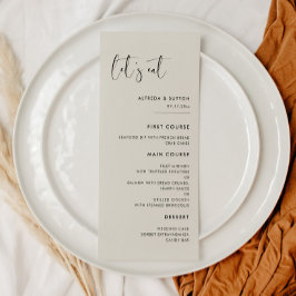 Menu Casamento de Vamos verde Elegante moderno Light Sa