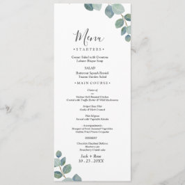 Menu Casamento de Verão de Eucalyptus Greenery Rustic.