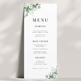 Menu Casamento de Verão Floral de Eucalipto Branco na N