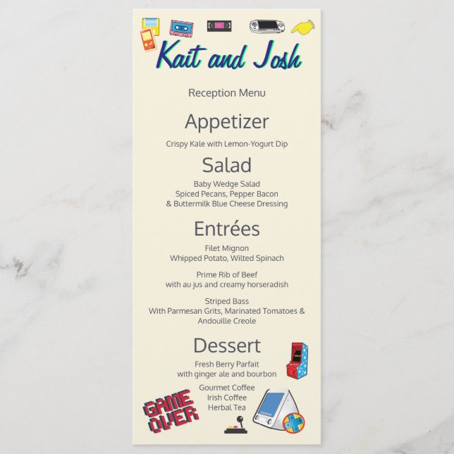 Menu Casamento de videogame (Frente)