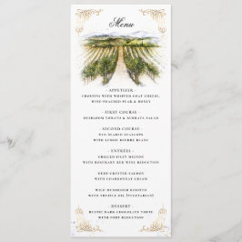 Menu Casamento de Vinha Elegante Rustic Watercolor