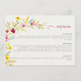 Menu Casamento de Wreath com Orquídeas Selvagens Rosa P