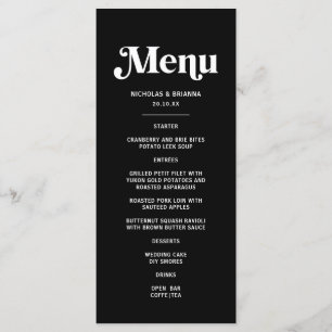 Menu Casamento Disco Preto Moderno