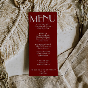 Menu Casamento Divertido e Moderno com Tema Burgundy Re