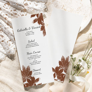 Menu Casamento do Carimbo Folha Castanha