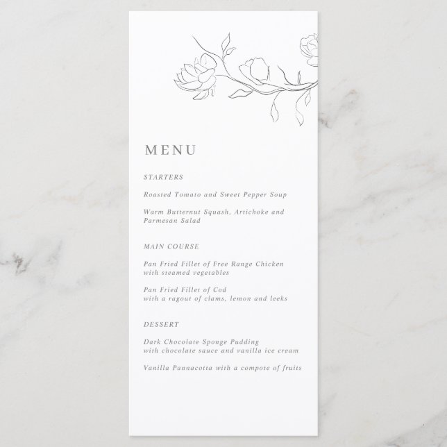 Menu Casamento do Elegante Jasmine Branch (Frente)