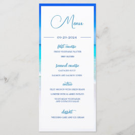 Menu Casamento do Mar de Praia Blue Ocean Monograma
