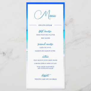 Menu Casamento do Mar de Praia Blue Ocean Monograma