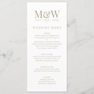 Menu Casamento do Monograma Branco