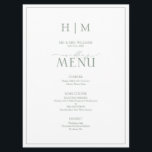 Menu Casamento do Monograma da Caligrafia Verde Elegant<br><div class="desc">Planejar um casamento pode ser um processo estressante, mas não deixe que os menus sejam uma de suas preocupações. Apresentando o menu de casamento do monograma verde da caligrafia Elegante. Este menu moderno, formal, mas elegante terá todos os olhos na mesa! Os convidados se maravilharão com o menu de 6,...</div>