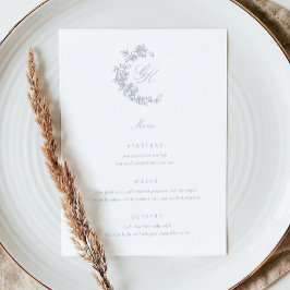 Menu Casamento do Monograma de Regência