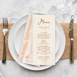 Menu Casamento do Monograma do Script Dourado & Terraco