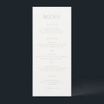 Menu Casamento do Monograma do Script Verde Elegante Sa<br><div class="desc">Menu de casamento elegante com um design clássico com seu monograma em uma fonte de script junto com seu menu em uma fonte de serifa tradicional.</div>