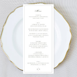 Menu Casamento do Monograma Verde Elegante Frame Sage