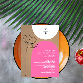 Menu Casamento dos Monogramas Cor-de-Rosa dos Arcos Flo