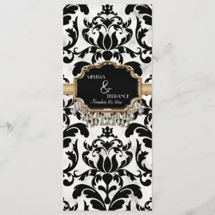 Menu Casamento dourado afligido envelhecido do olhar de