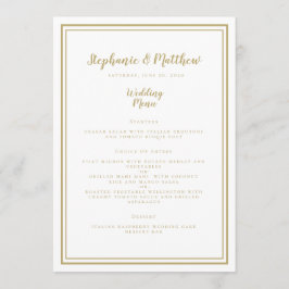 Menu Casamento Dourado Clássico Simples e Moderno