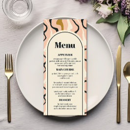 Menu Casamento Dourado com Creme Preto Rosa Arco Suave