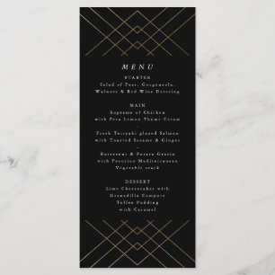 Menu Casamento Dourado de Diamond Geo Deco da Elegânci