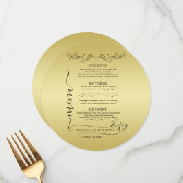 Menu Casamento Dourado de luxo elegante