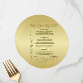 Menu Casamento Dourado de luxo elegante