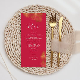 Menu Casamento Dourado de magenta rosa-rosa-vermelho El