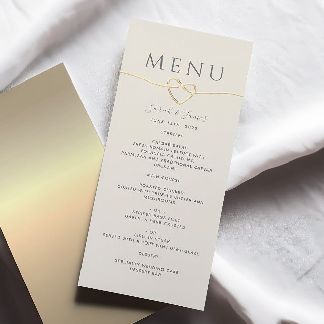 Menu Casamento Dourado e marfim legante (Criador carregado)