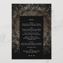 Menu Casamento Dourado e preto desenhado à mão branca