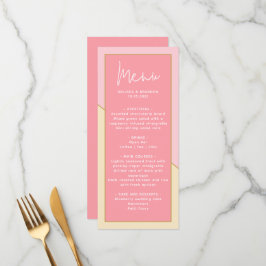 Menu Casamento Dourado e Script de Pastel Chic Moderno