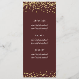 Menu Casamento Dourado Faux Glitter Confetti Marsa